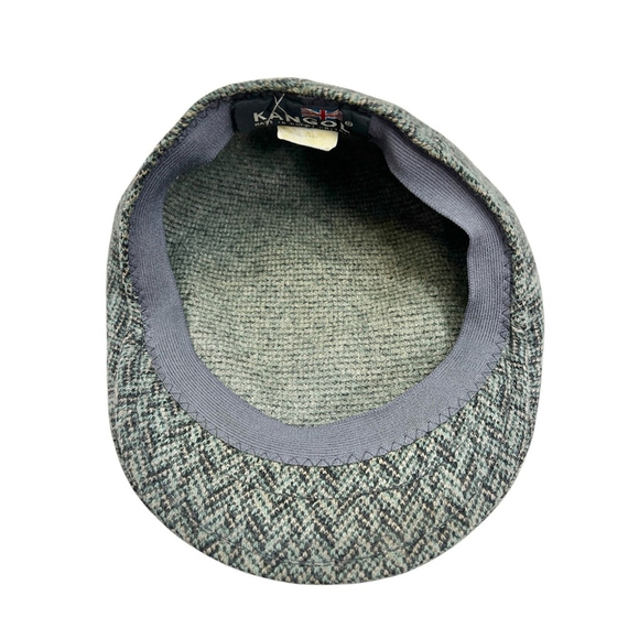 Vintage KANGOL made in Great Britain teal black grey tweed newsboy baker boy cap main image 8